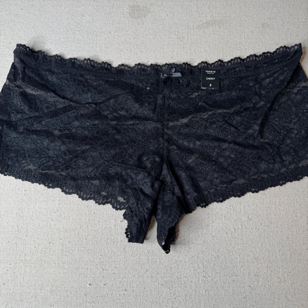 Torrid Black Floral Lace Cheeky Panties Plus Size 3 3X New With Tags NWT